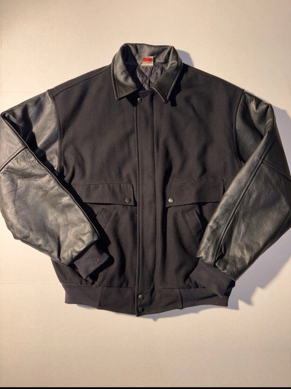 Vtg Union Line Wool Leather Varsity Bomber Letterman Jacket 80s 90s USA Men’s XL